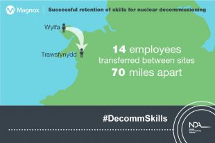 Magnox Ltd successfully transfer 14 employees from Wylfa to Trawsfynydd (70 miles apart)