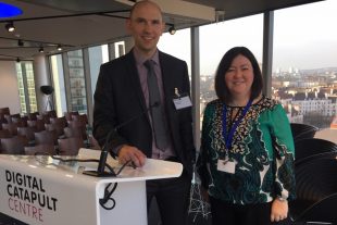 Chris Hope and Melanie Brownridge at Digital Catapult Centre