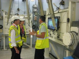 David Edwards and Laura Baker (left) during an on-site visit