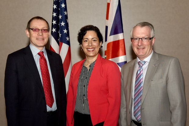 Adrian Simper (NDA), Ana Han (US Department of Energy, Environment Management), Keith Miller (UK National Nuclear Laboratory) commemorate the renewal of Statement of Intent at the 16th Standing Committee Meeting