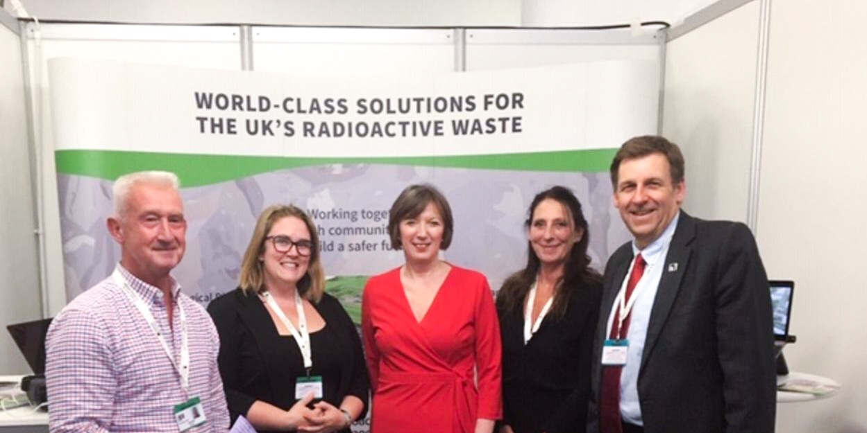France O’Grady General Secretary TUC (centre) visits RWM stand with (Left to Right) Dai Hudd (Former Deputy General Secretary, Prospect) and RWM’s Cara Cusworth, Rachel Roffe and Steve Reece