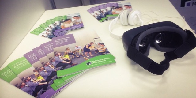 Image of RWM brochures and VR equipment at TUC 2019 event