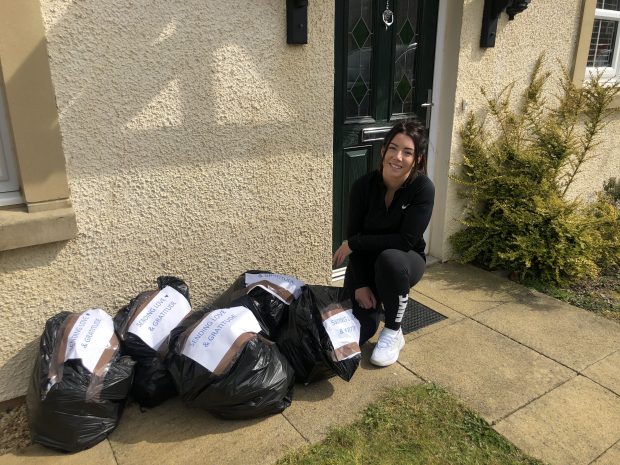 Shona Cunningham pictured with care packs to deliver