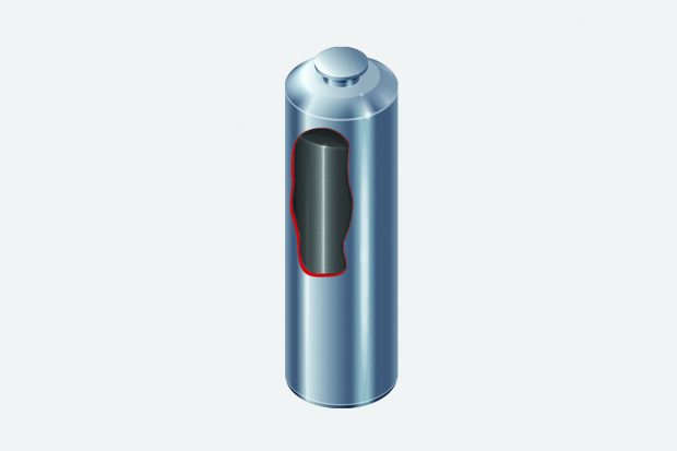 Illustration of stainless steel container containing vitrified High Level Waste