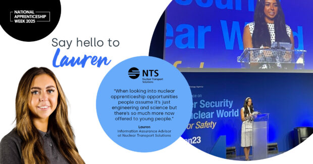 Head and shoulders image of Lauren alongside a quote from the article and image of Lauren speaking at a conference