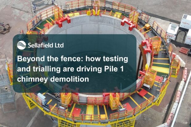 Windscale Sellafield SPIDA built on replica chimney off the Sellafield site